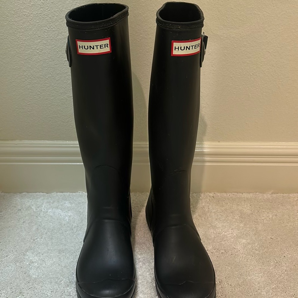 Hunter Black Tall Rain Boots